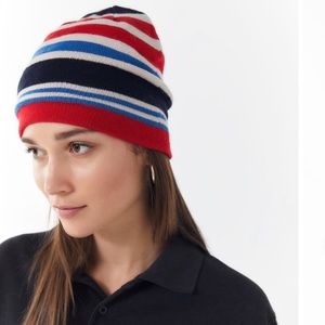 Jersey Knit Striped Beanie